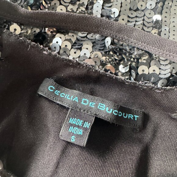 Metallic Silver Sequin Cut Out Mini-Dress, Size XS/S - Picture 8 of 8